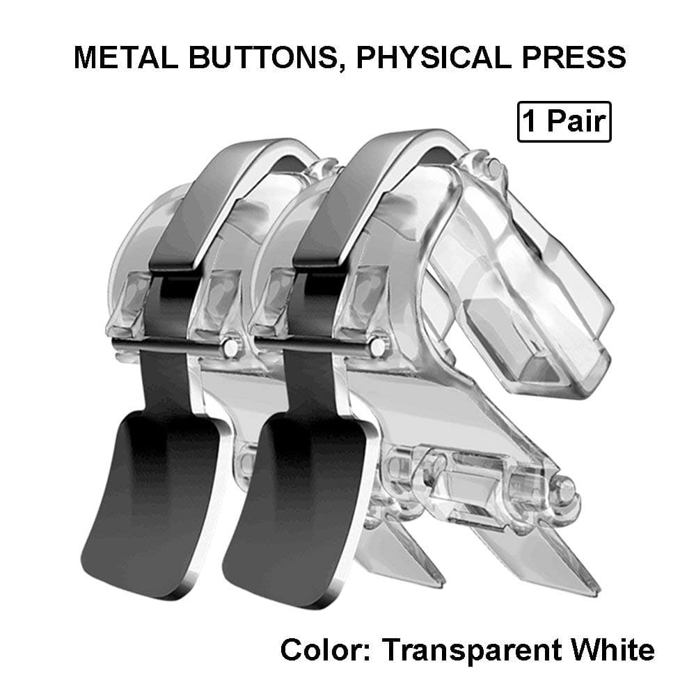 S4 Mobile Game Controller, weini Cell Phone Game Controller Sensitive Shoot and Aim Buttons L1R1 Trigger Buttons for PUBG/Fortnite/Rules of Survival Support Android and iOS(1 Pair,Transparent)