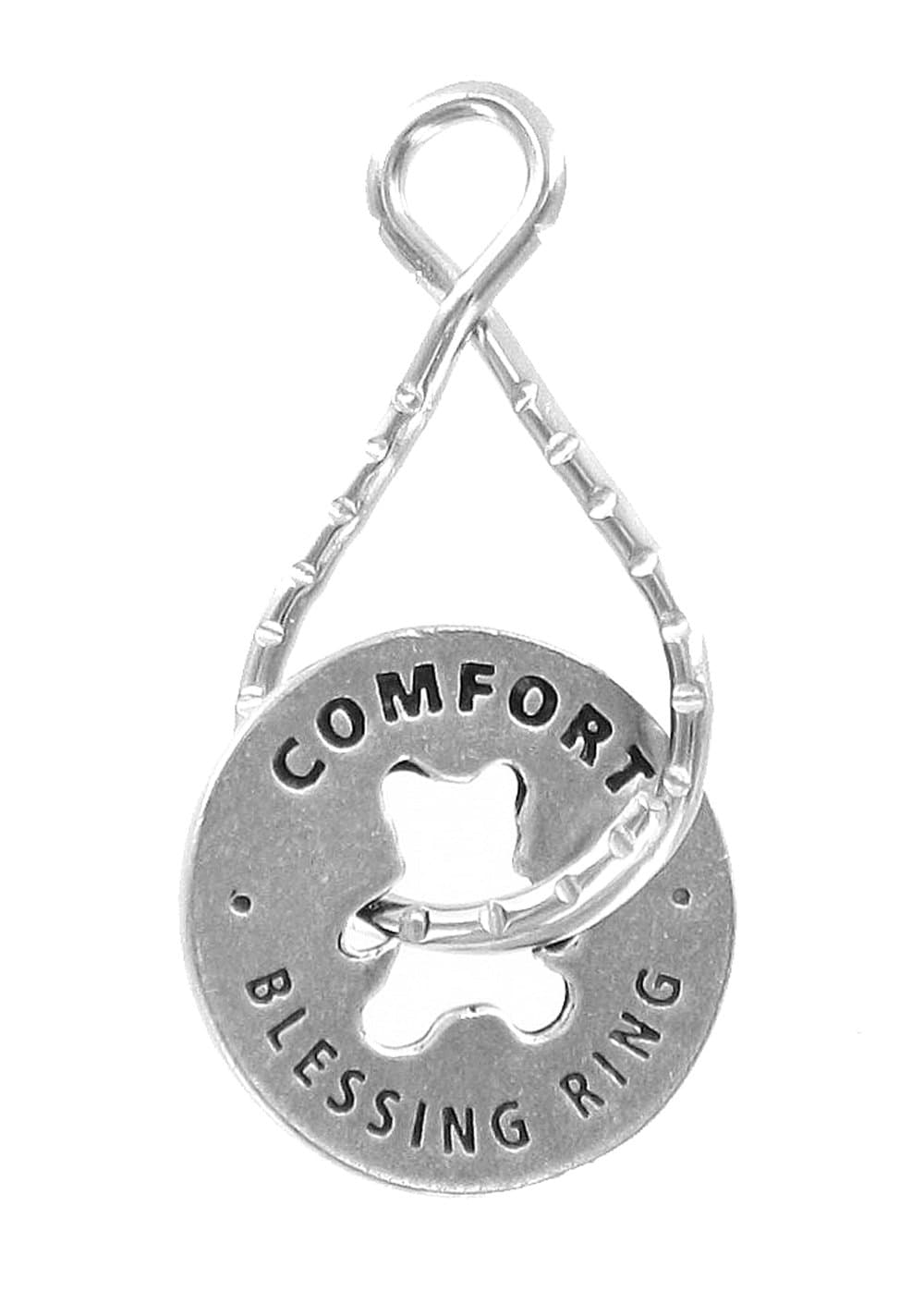 Comfort Teddy Bear Reversible Blessing Ring Keychain
