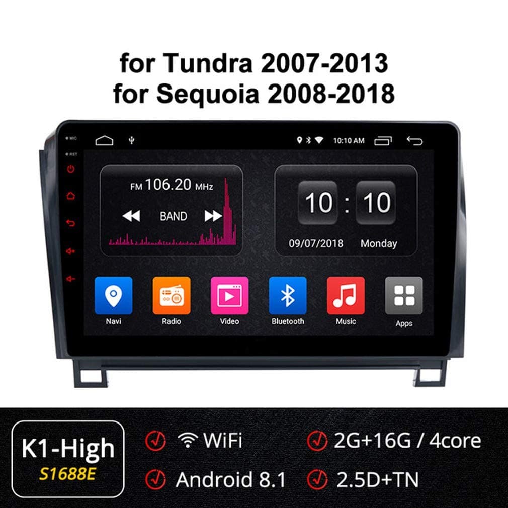 XBRMMM Android 9.0 8 Core Gps Navigation System Car DVD For Toyota Tundra 2007-2013 Sequoia 2008-2018 Radio 4G DSP 360 Panorama Optical, Wifi USB SD/Car Audio And Radio Player/Bluetooth