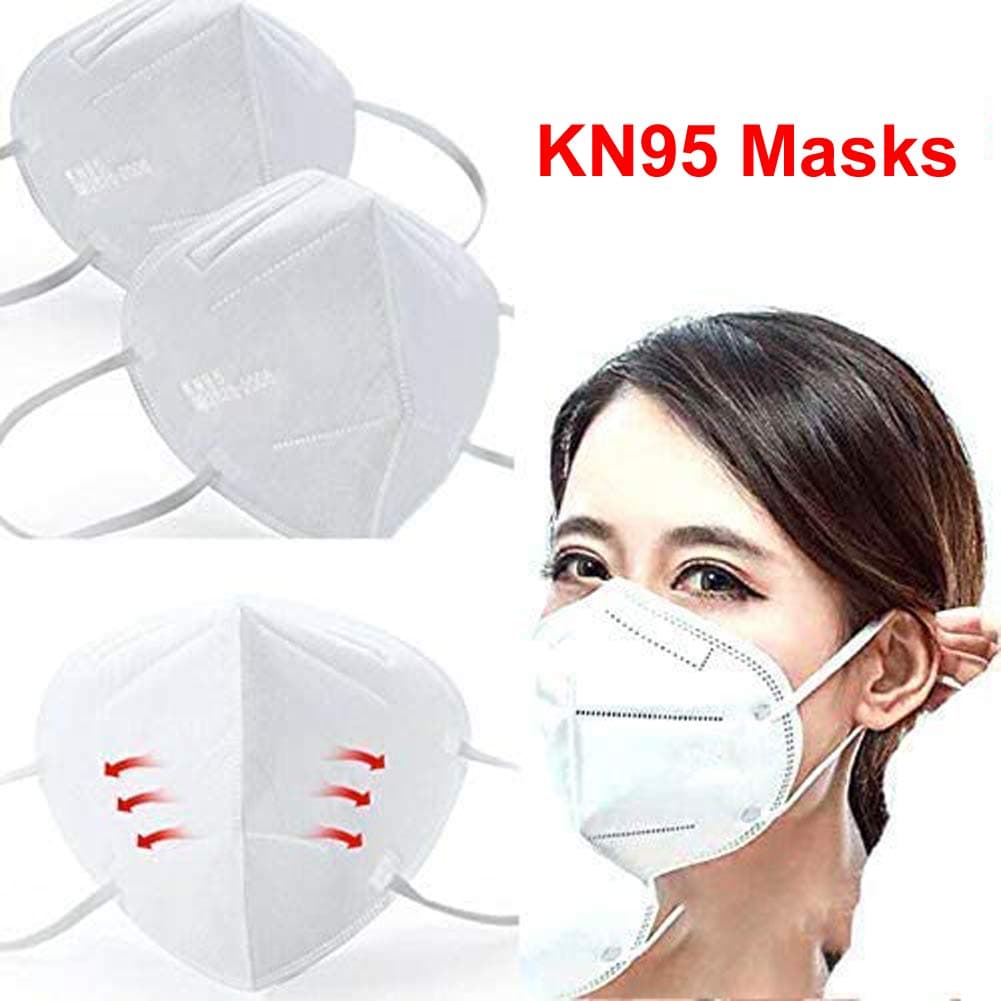 2 Pack PM2.5 Thick 4-Ply Face Shield with Elastic Ear Loop Cover Full Face Anti-Dust