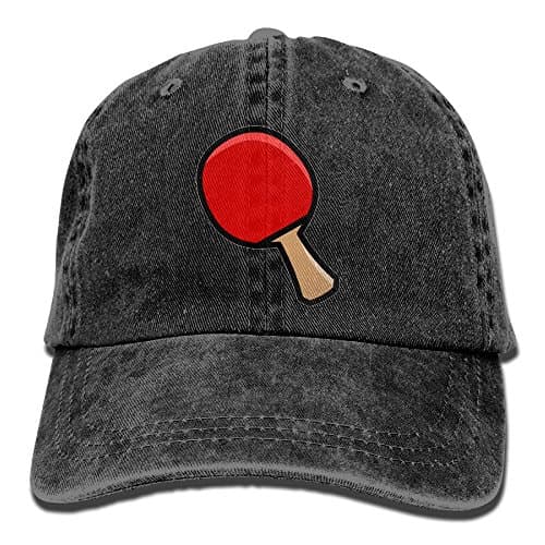 AOSHICO Ping Pong1 Plain Washed Dad Solid Cotton Polo Style Baseball Cap Hat Black