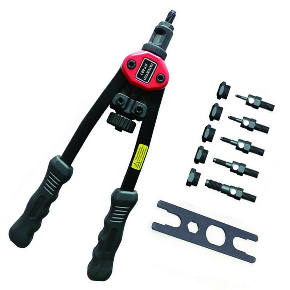 13" Hand Rivet Nut Setter Kit with 6 Interchangeable Mandrels(M3 M4 M5 M6 M8 M10), Professional Heavy Duty Pull Rivet Gun Riveting Tool, Nut/Thread Setting Tool Hand Riveter