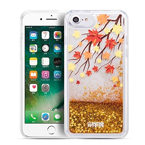 iPhone 7 Plus 6 Plus Waterfall Liquid Case, iPhone 6S Plus Case TENETECH Waterfall Fusion Liquid Sparkling Quicksand Case for Apple iPhone 7 Plus (Gold)
