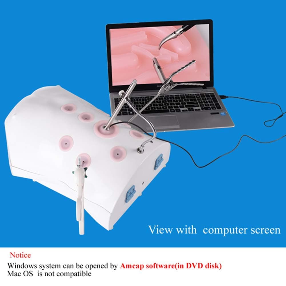 Laparoscopic Trainer Box 1:1 Training Simulator Kit Prosthetic Training Box +4 Instruments +4 Modules+ HD Endoscope with USB Connection Computer