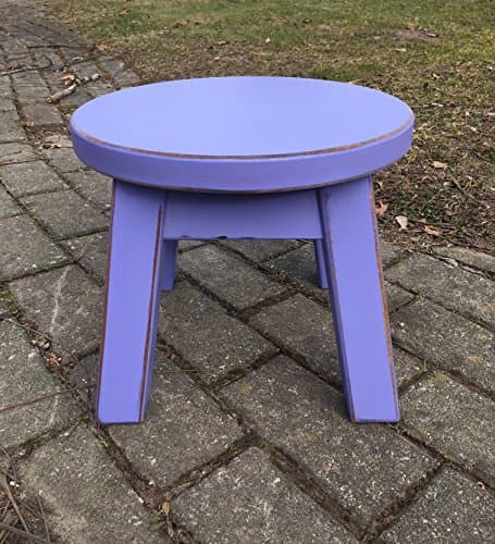 Purple step stool/ foot stool/ distressed/ round top/ riser 8"-10"-12" high