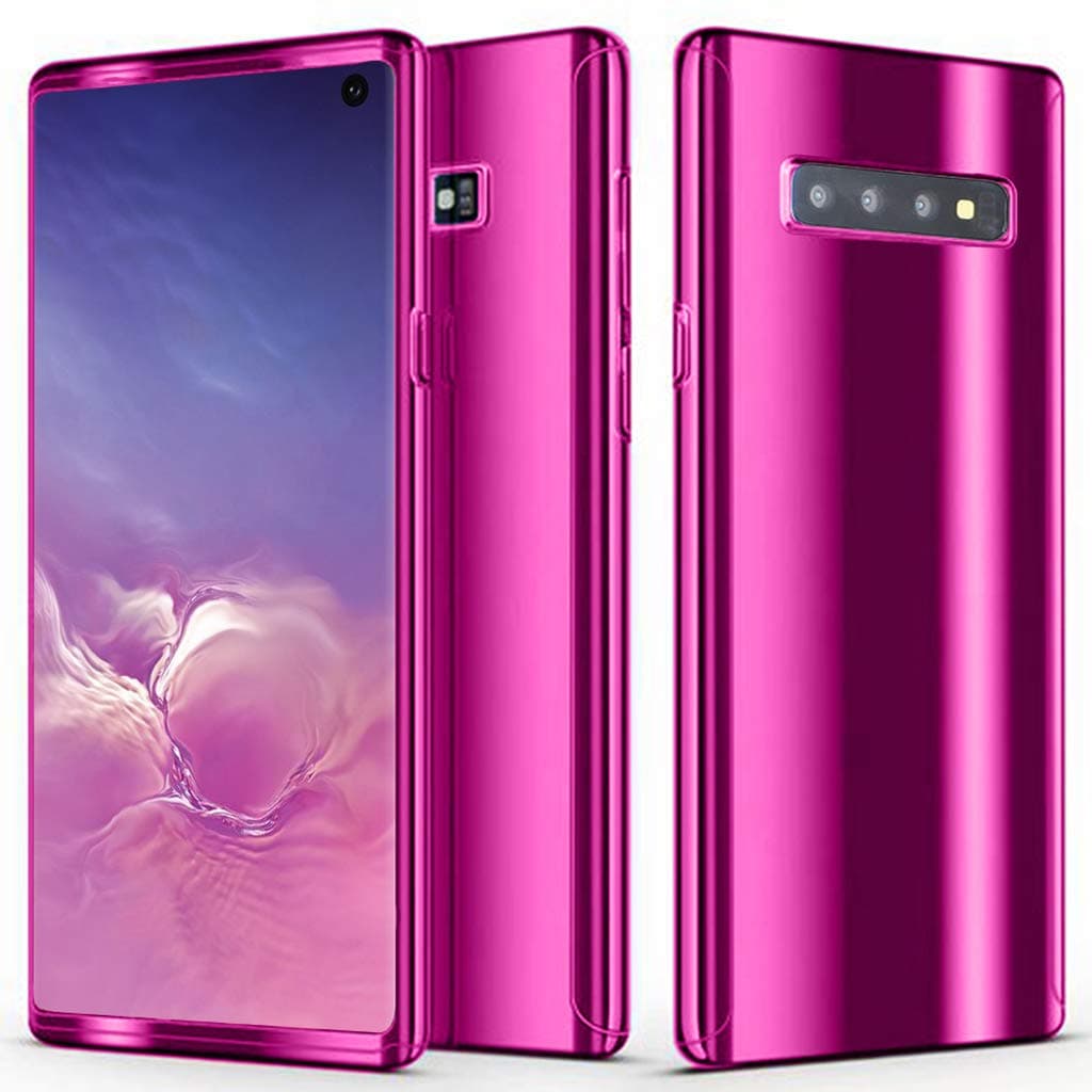 Galaxy S10 Plus Case, MBAPPE Hard PC Ultra Thin Plating Mirror All Cover Protection Case (Purple)