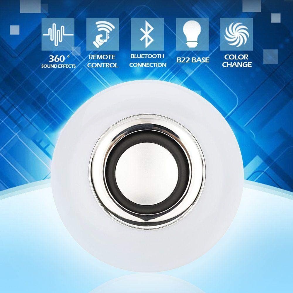 Bluetooth Speaker Light Bulb Shape, Wireless E27 E26 Smart LED Lightbulb Music Player with RGB Color Changing/Smartphone App Controlled for Home Gift for Christmas