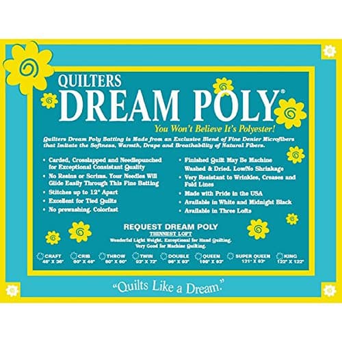 Quilters DreamRequest White Poly Throw Batting