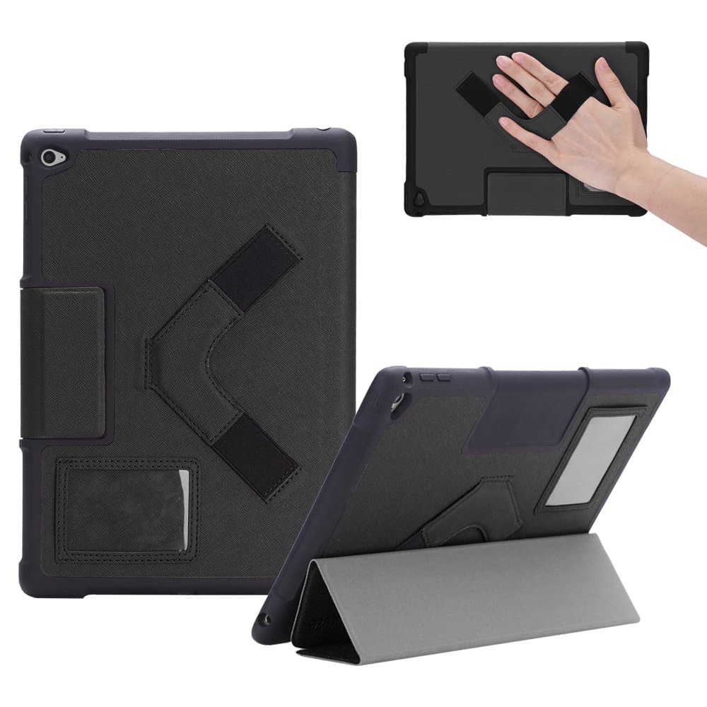Shockproof CASE Compatible with 2014 Apple iPad Air 2 - Folio Cover 9.7" Case for Models A1566 & A1567 - Rugged & Protective - Slim & Sleek Designed in Italy Black