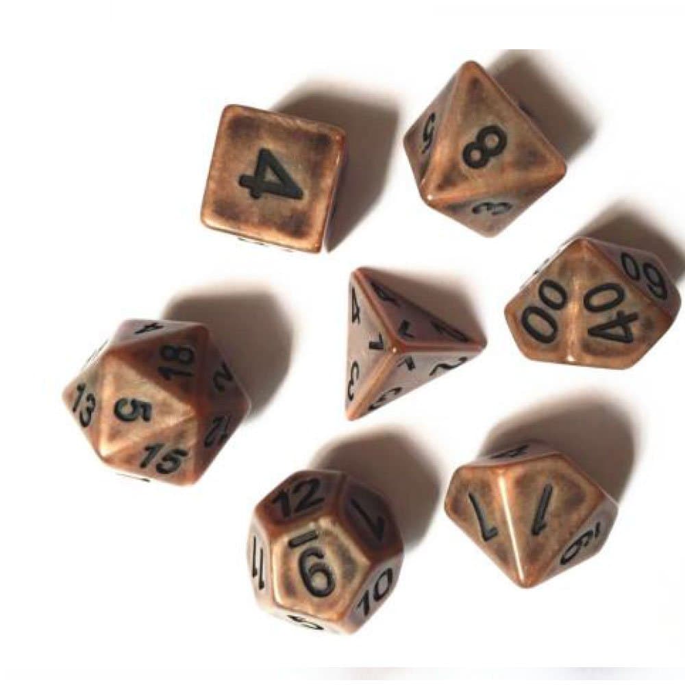 Ancient style Poly Dice set (Matt Copper Brown)