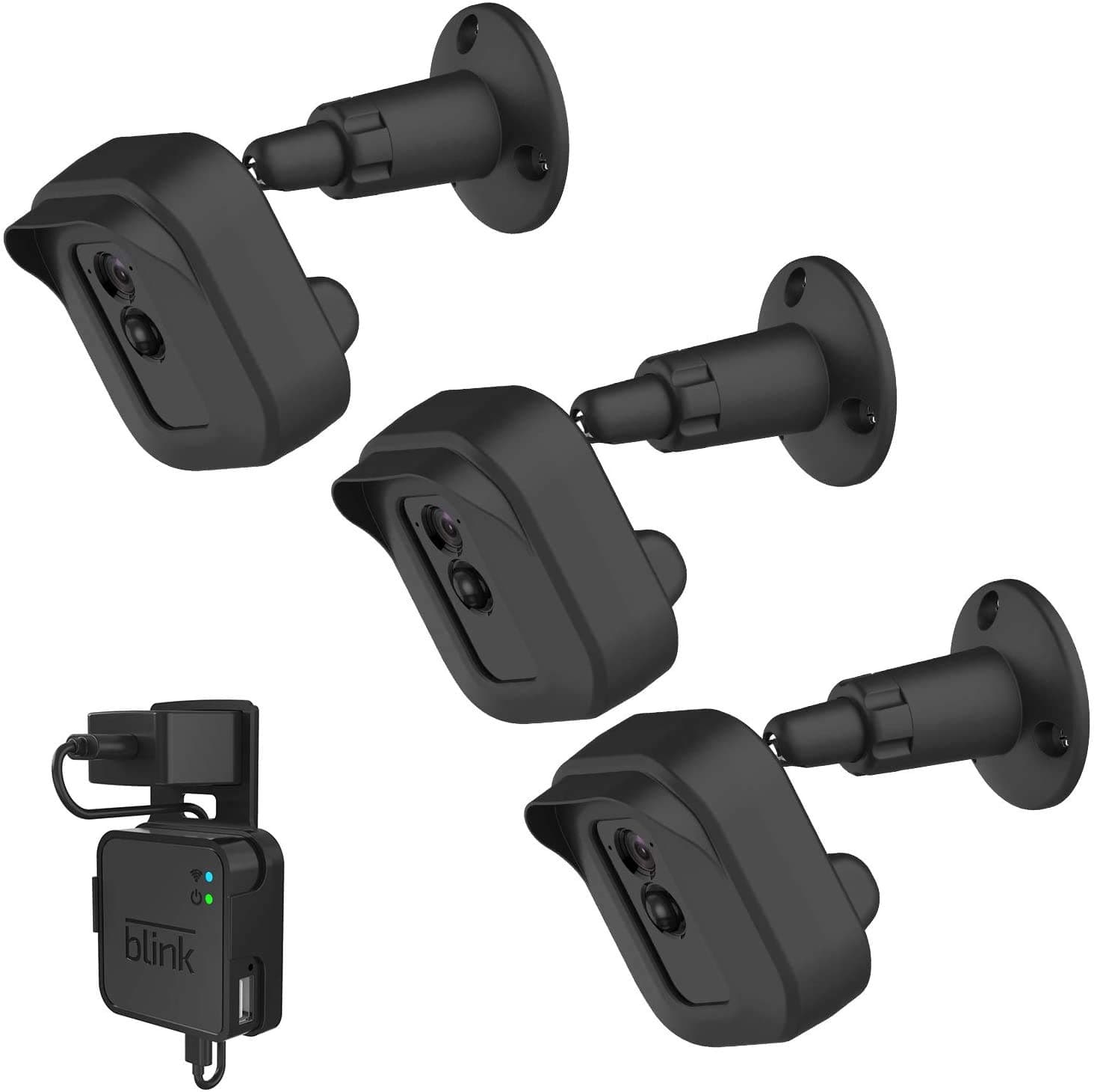 Blink XT2 Wall Mount Bracket, [3 Pack] Full Weather Proof Housing/ [1 Pack] Mount with Blink Sync Module Outlet Mount for Blink XT/ XT2 Indoor Outdoor Home Security Camera System (Black)