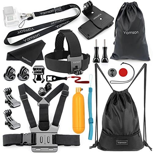 Vamson 18-In-1 Action Camera Accessory Kit + Vamson Drawstring Bag for GoPro Hero 6 5 4 3 2 1 Session/5 Session SJ4000 5000 6000 camera