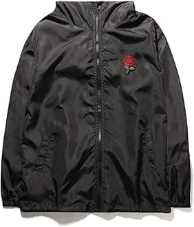 AITFINEISMMen's Lightweight Windbreaker Jacket Casual Zip Up Jackets With Hooded