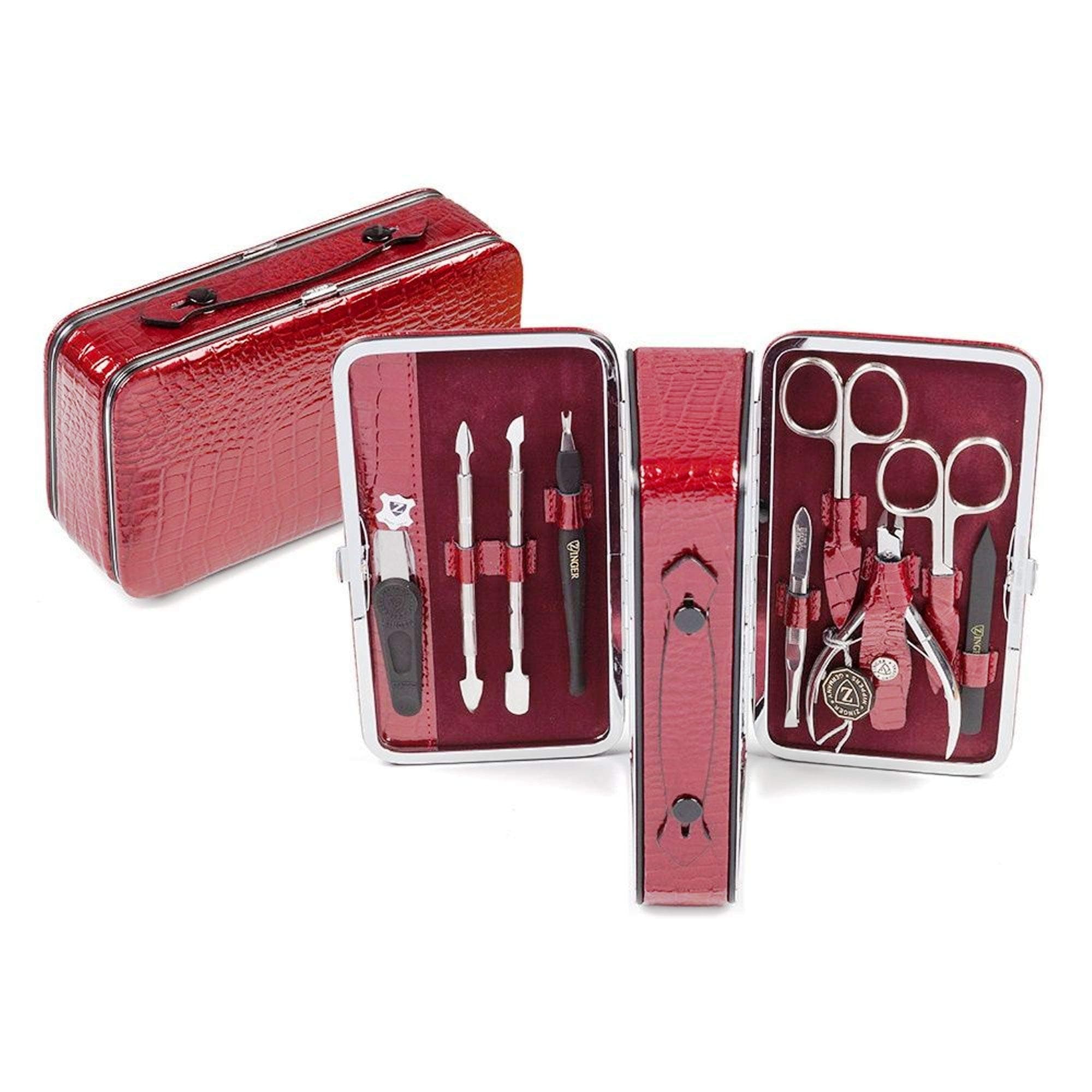 Zinger Manicure Set 9 tools Red