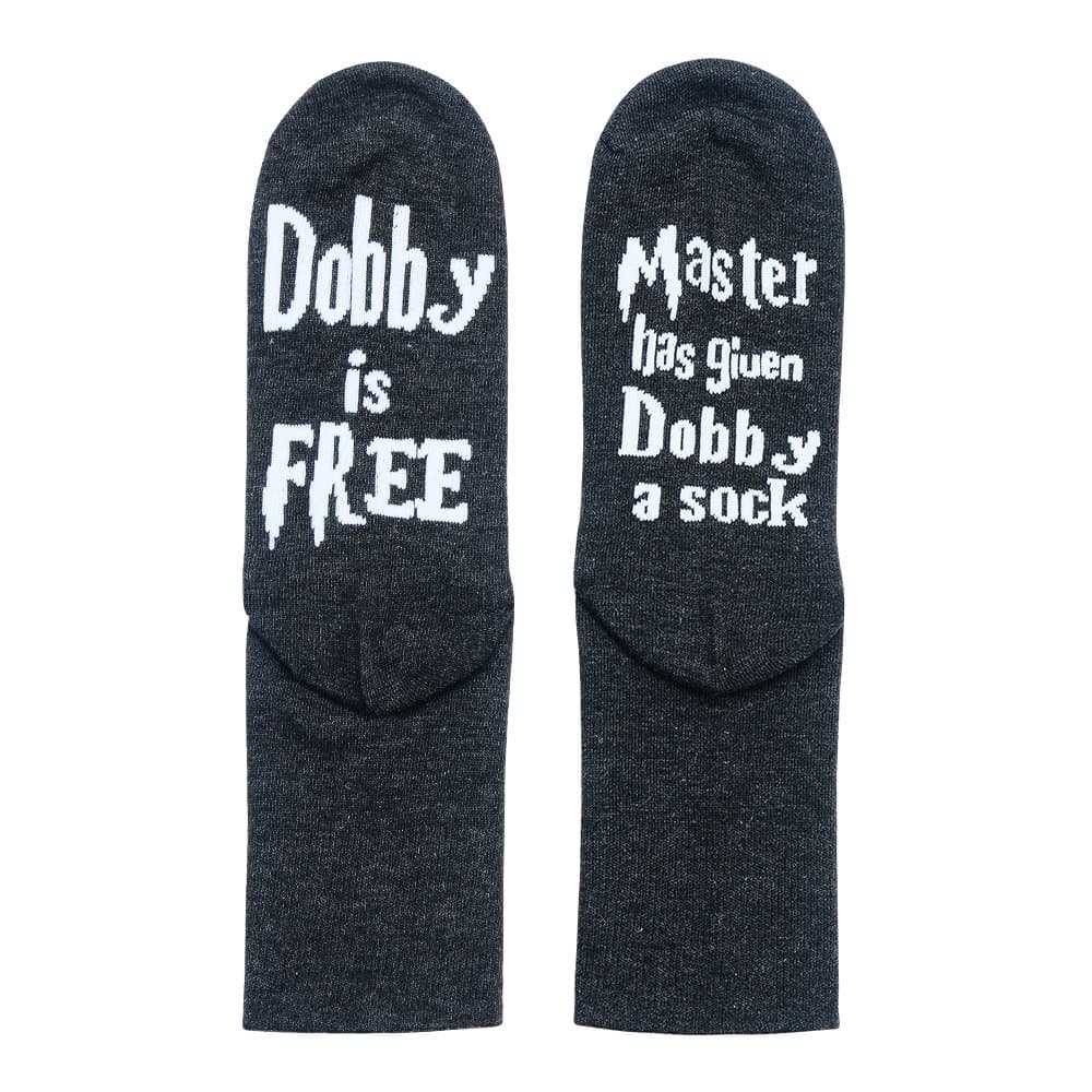 Crew Casual Socks, Master has given Dobby a sock Dobby is Free, Combed Novelty Socks For Men & Women