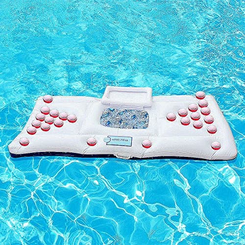 Air Bed Float Inflatable Pool Swimming Pool Table with Chilled Box Beer Pong Fun Beach Party Game 67 inch x 35 inch