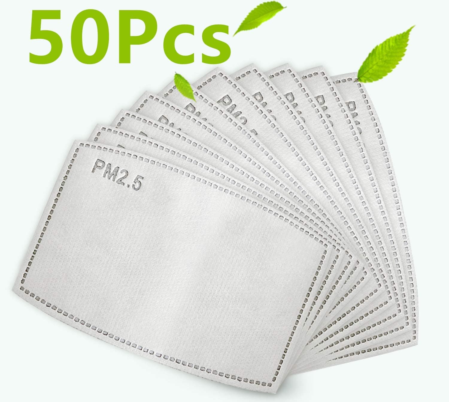 LESOLEIL Activated Carbon Filter Protective Mouth Filter Replaceable Filter Paper - 50 Pcs 12 * 8cm 5 Layers for Outdoors