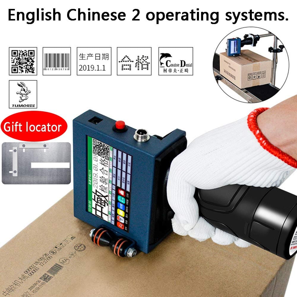 Dhshoping Handheld portable Smart Inkjet Printer Ink Expiry Date Coder Touch Screen Coding Label Production Machine logo label