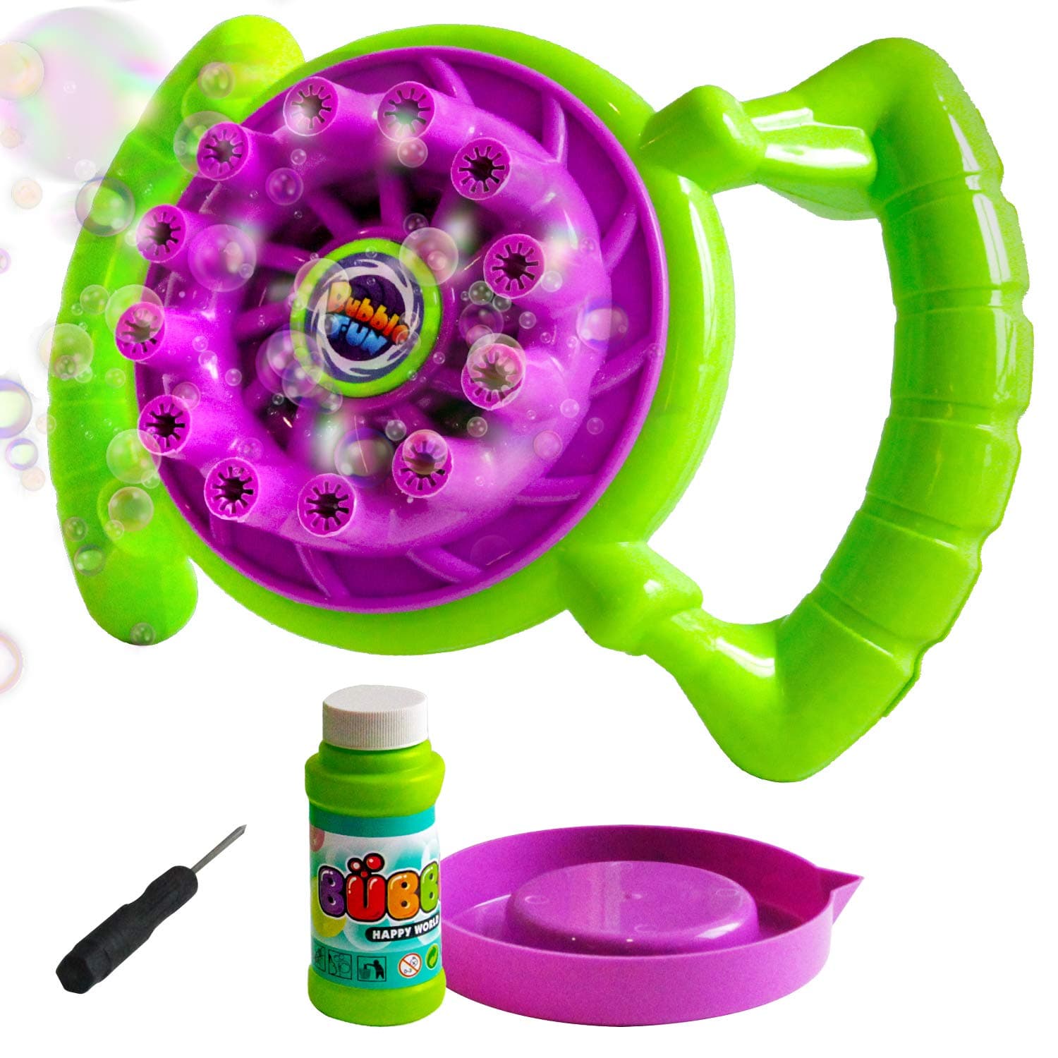 ToyerBee Bubble Machine, Bubble Gun for Kids , Bubble Maker 700+ Per Minute Bubble Blower, Simple to Operate for Parties, Best Bubbles for 1 2 3 4 5 6 Years olds(with 4oz Bubbles Solution, Tray)