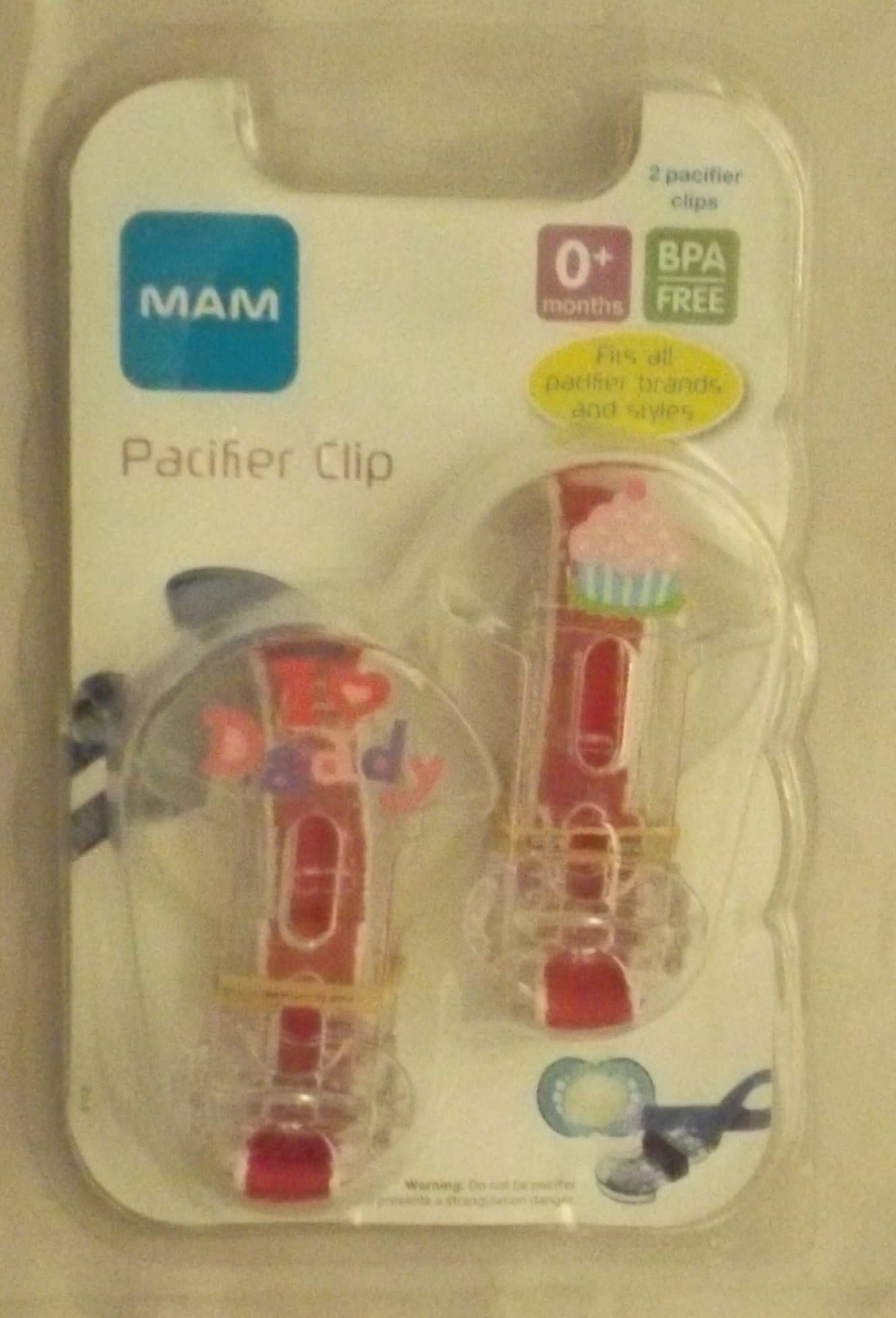 MAM Love and Affection 2 Pack Pacifier Clips,