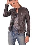 SID Womens Bomber Cheezy Browny Leather Jacket, Biker Jacket