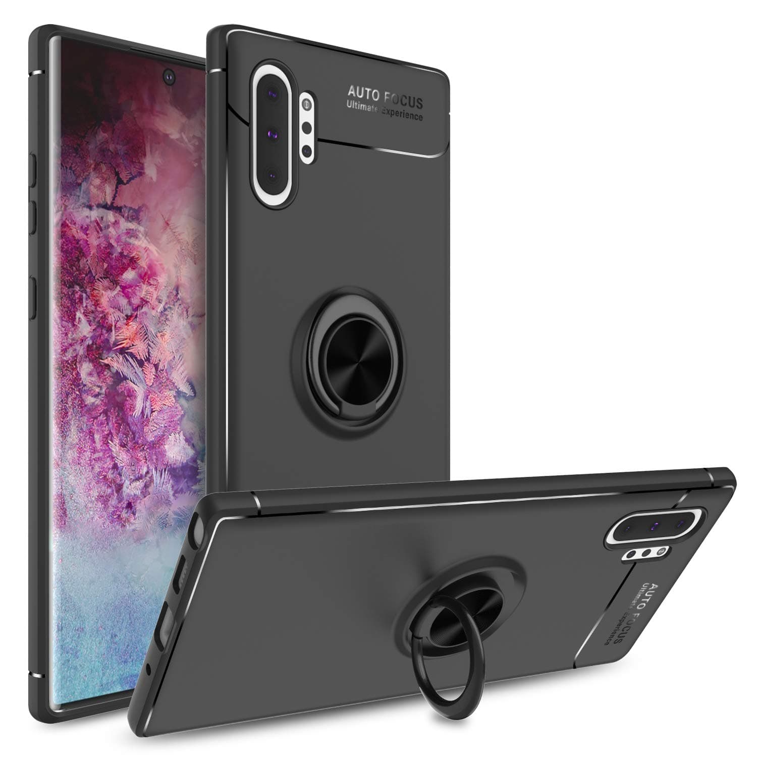 Galaxy Note 10 Pro/Plus/5G Case, Liwarace Kickstand Case 360 Degree Ring Holder Case Shockproof Anti-Scratch Soft TPU Case Cover with Magnetic for Note 10 Pro/Plus/5G