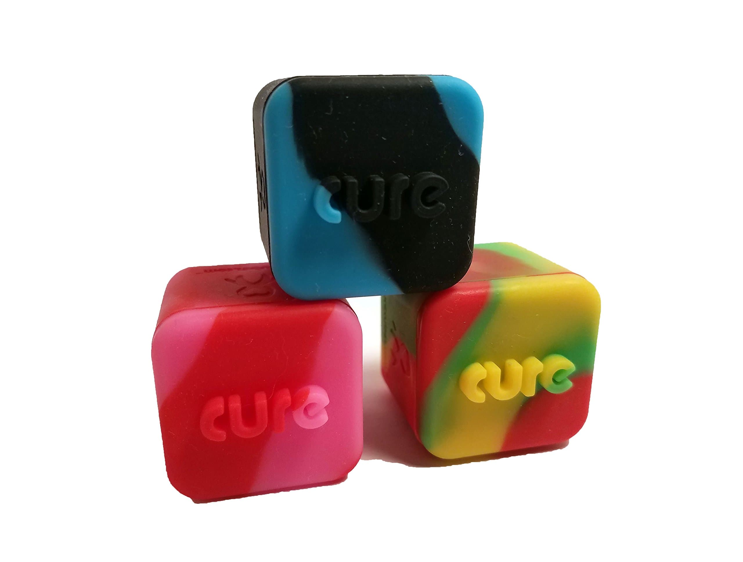 Cure Cube Non-Stick Silicone Storage Containers 3 Pack Assorted (3 Item Bundle)