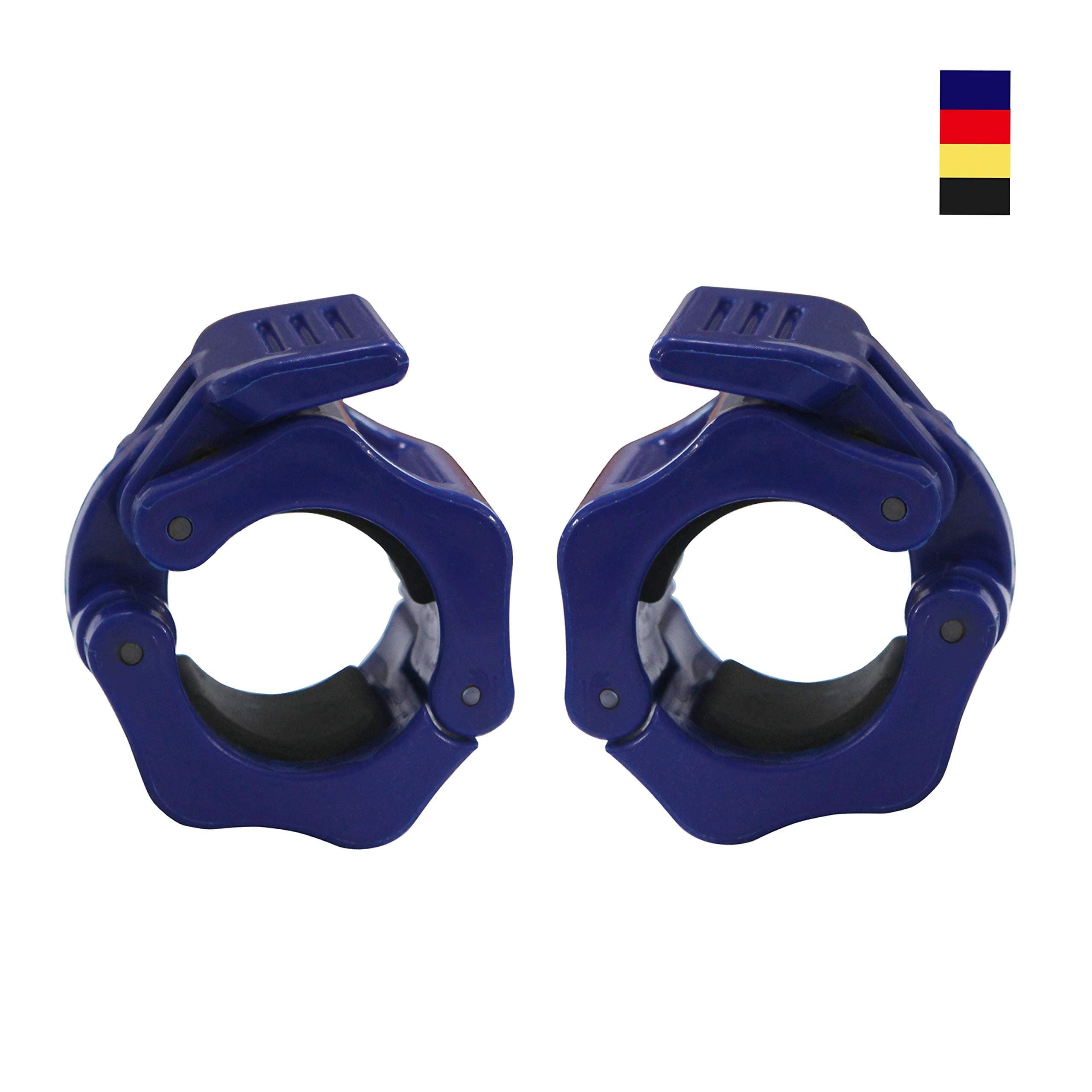 AbraFit 1" Barbell Clamps - Solid ABS Locking Barbell Collars with Quick Release - 1'' Diameter Standard Bar Weight Plates Collar Clips for Workout Weightlifting Fitness Training Bodybuilding