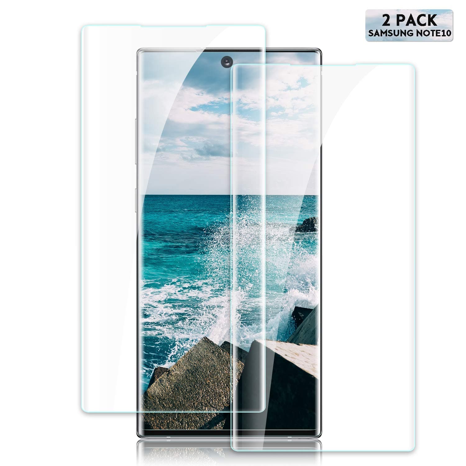SGIN Galaxy Note 10 Screen Protector [2 Pack] Premium Tempered Glass Screen Protector Film, No-Bubble, Anti-Scratch, Anti Shatter, Easy Installation, 9H Hardness, for Samsung Galaxy Note 10
