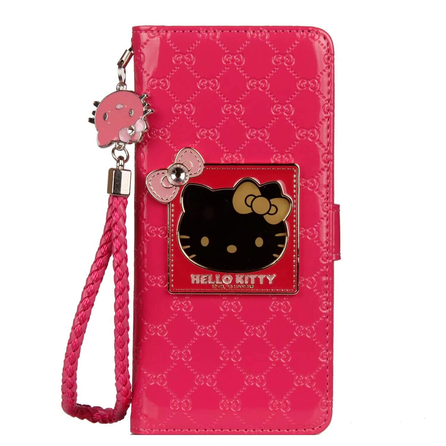 Galaxy Note 10+ Plus Hello Kitty Wallet Case,Bling Mirror Bowknot PU Leather Purse Card Slot Pouch Flip Cover Kickstand Case for Girl Woman Lady (Hot Pink,for Samsung Galaxy Note 10+ Plus)