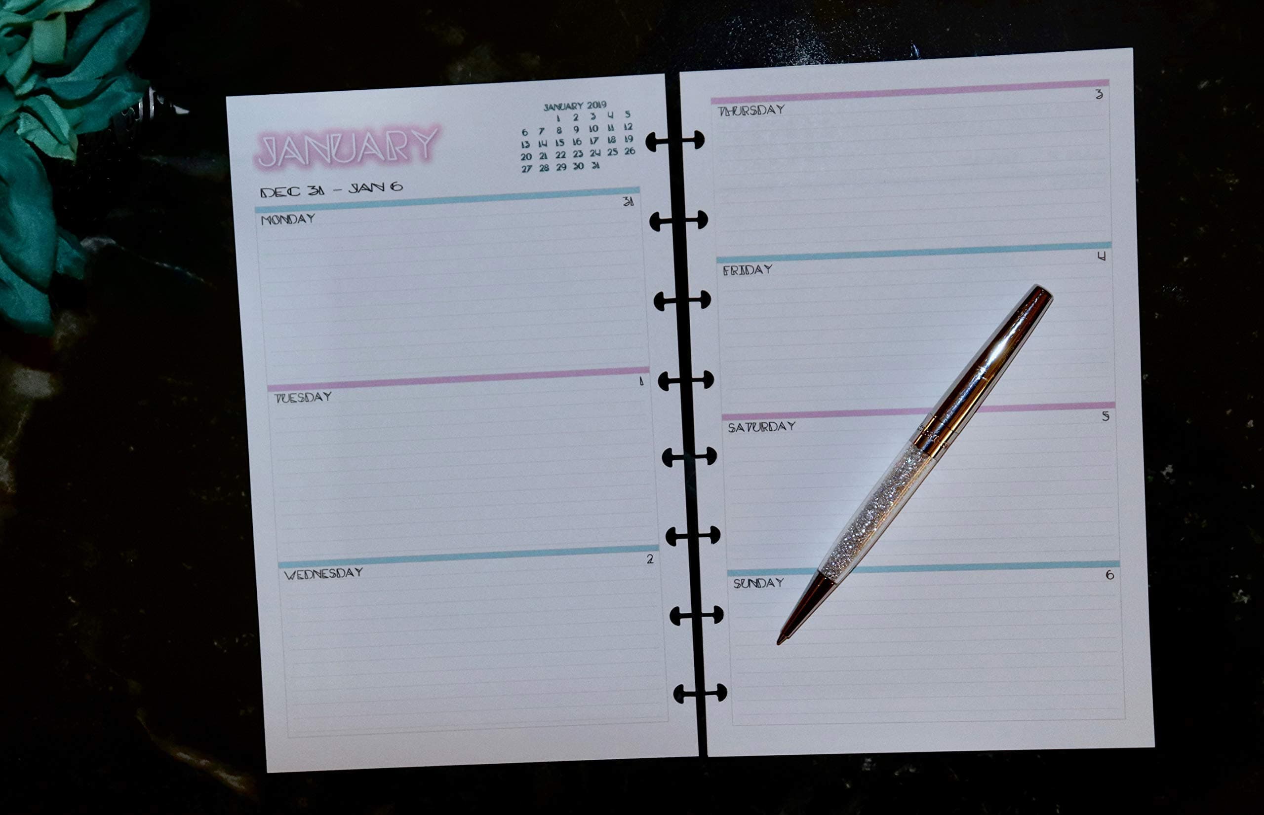 2020 | 2021 | 2022 | 2023 | Weekly Dated Planner Inserts Refills | Discbound | 8 disc | 8.5" x 5.5" (A5) | Monday Start Date | The Bubblemint Collection | LMN Creates