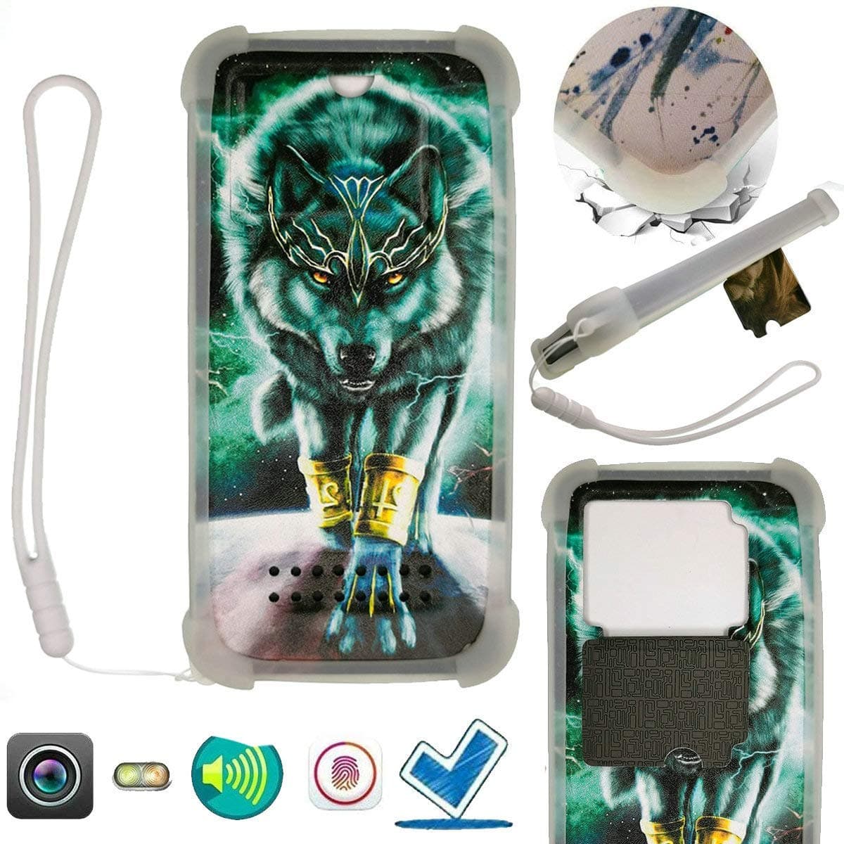 Case for Blu View Mega B110DL Tracfone Case Silicone Border + PC Hard backplane Stand Cover LSL