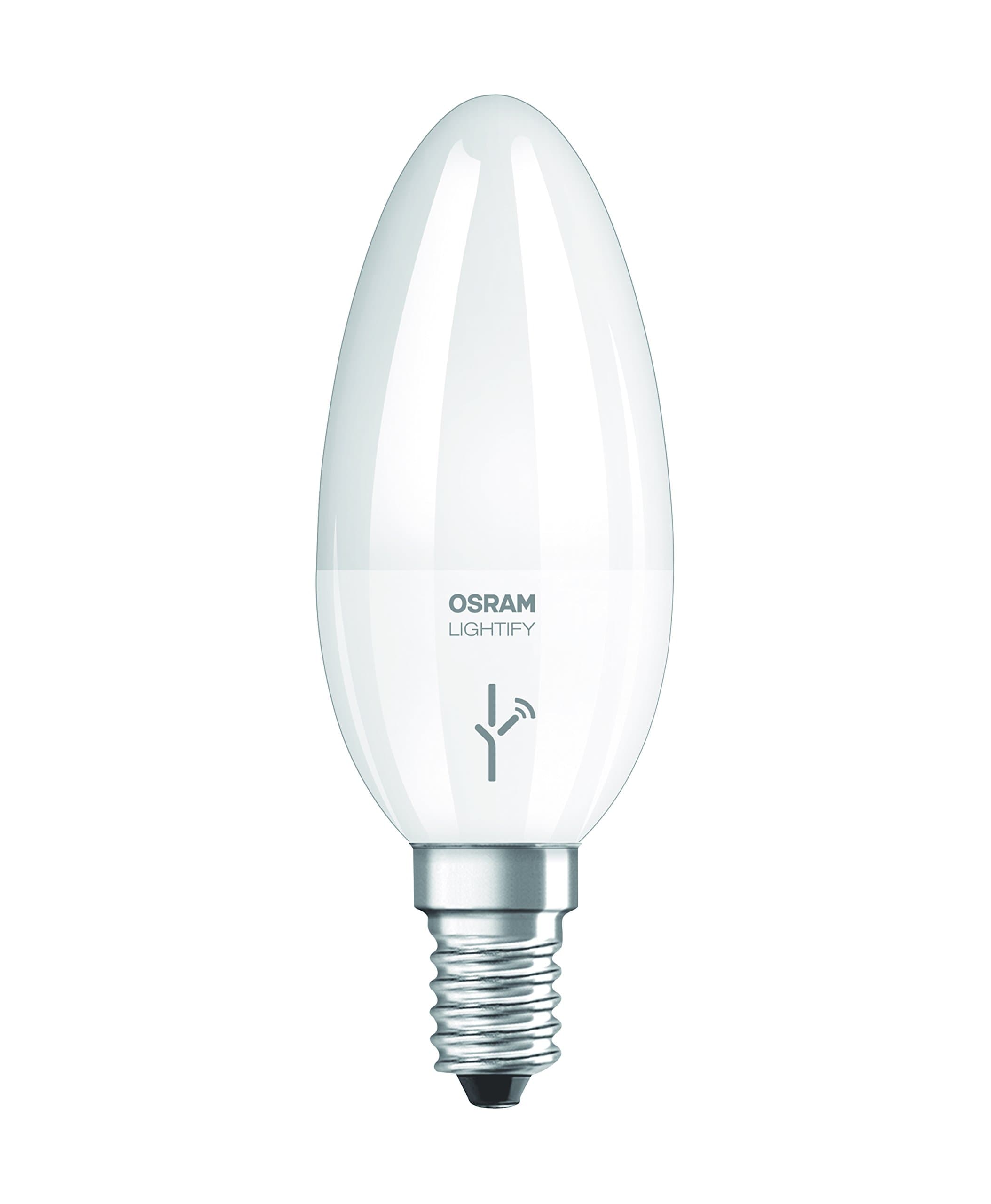 Osram Lightify Smart Home LED Light Bulb E14, Dimmable, Warm-White to Day Light, 6 W/40 W [Energy Class A+]