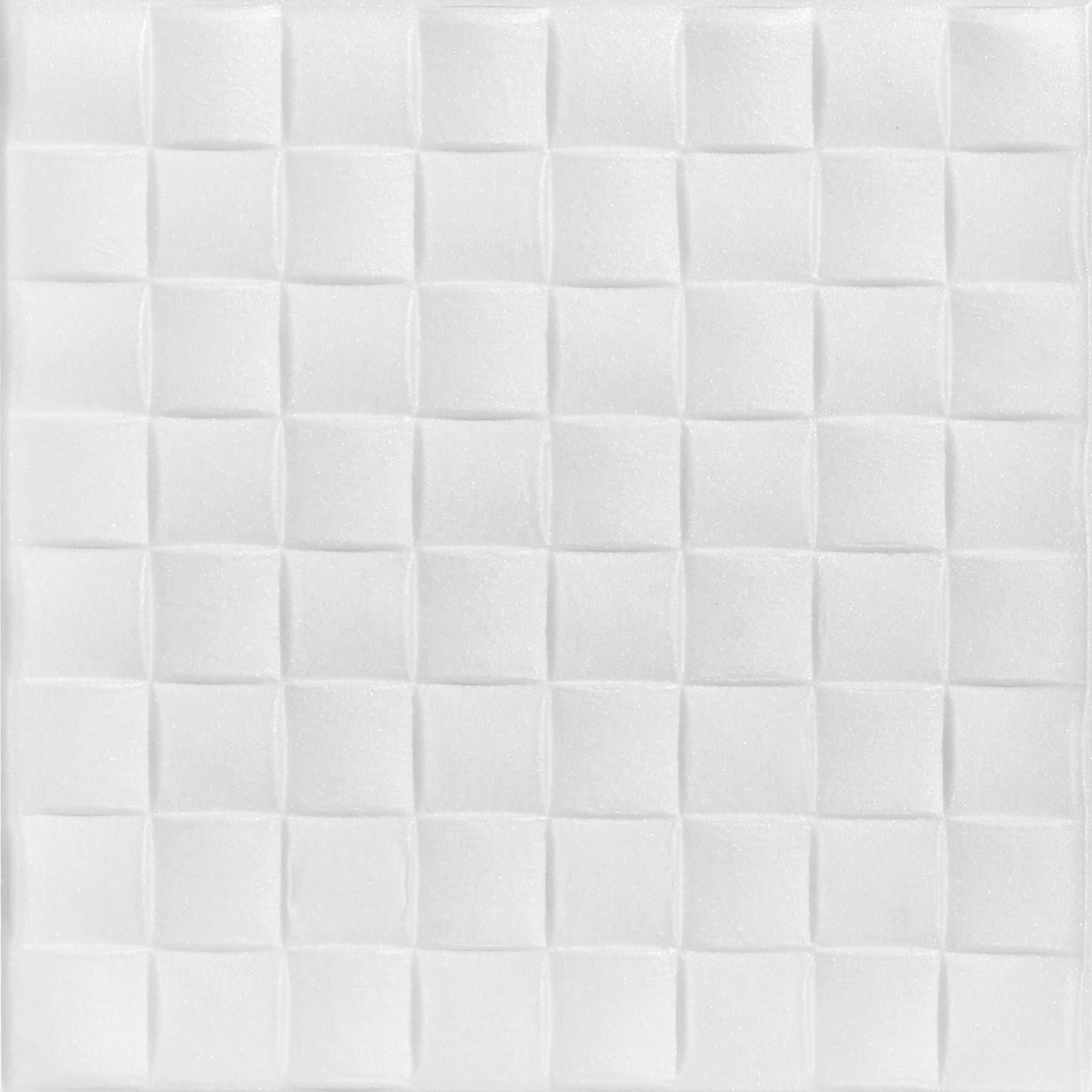 A la Maison Ceilings 816 Cobblestone - Styrofoam Ceiling Tile (Package of 8 Tiles), Plain White