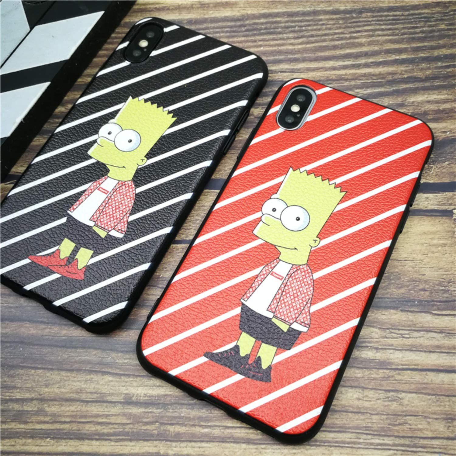 Supremely Cartoon Boy Case Bart Simpson iPhone Case for iPhone X XS MAX XR 10 8 7 6 6S Plus (Black, for iPhone 8 Plus)