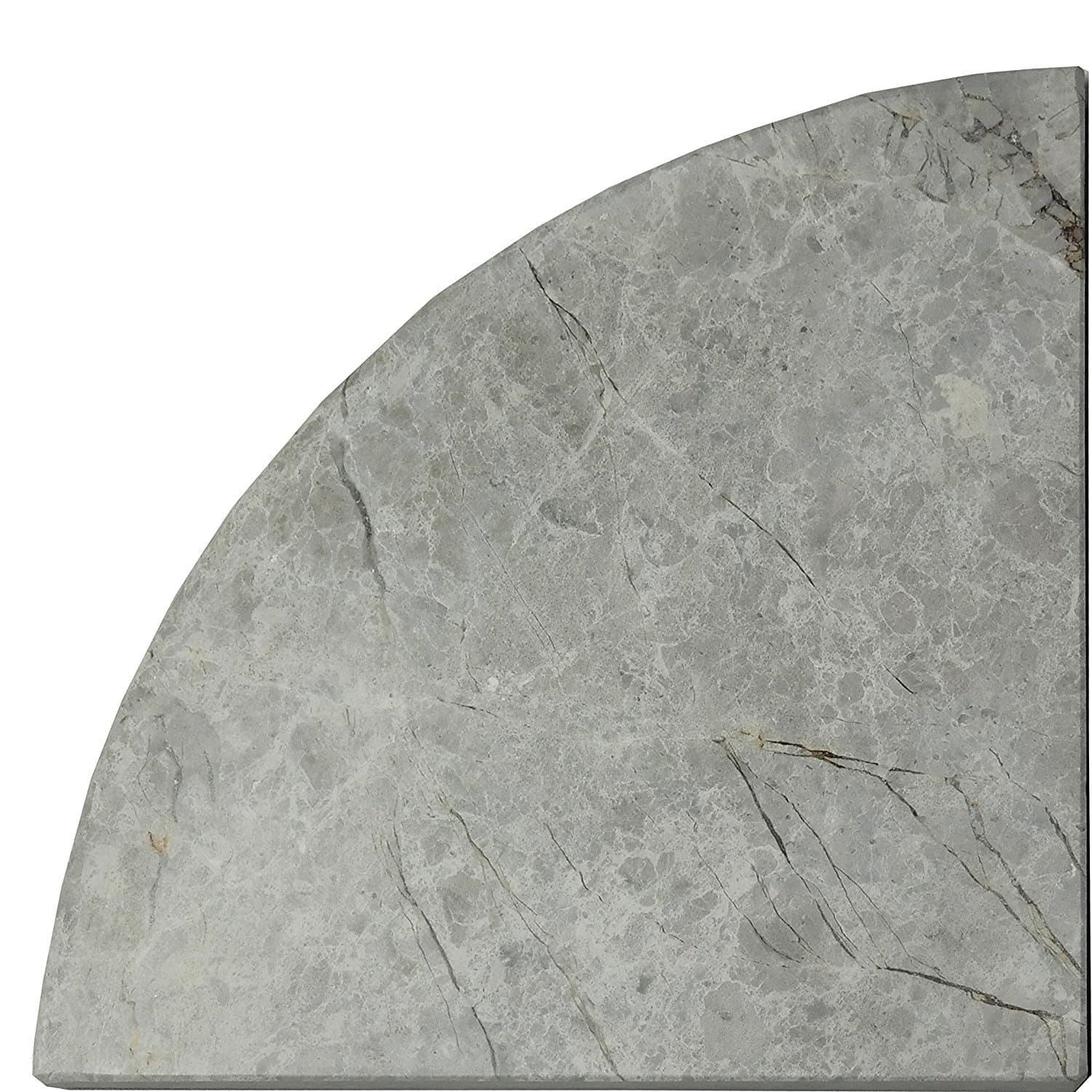 Silver Polished Marble Corner Shelf 9"