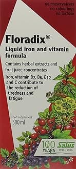 Floradix Floravital Liquid Iron Formula YF GF, 500ml