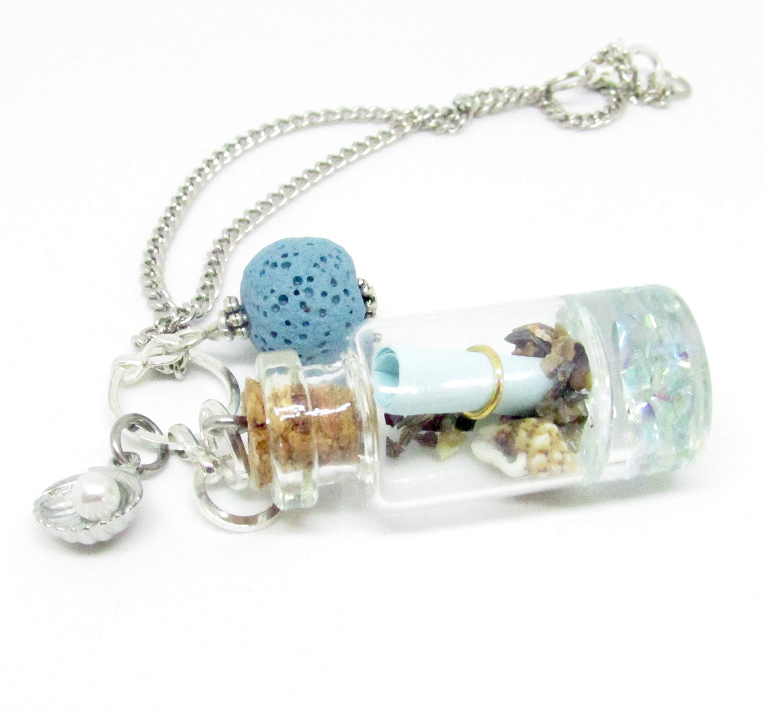 Rear View Mirror Beach Charm - Aromatherapy Diffuser for Car - Cute Beach Bottle Car Charm