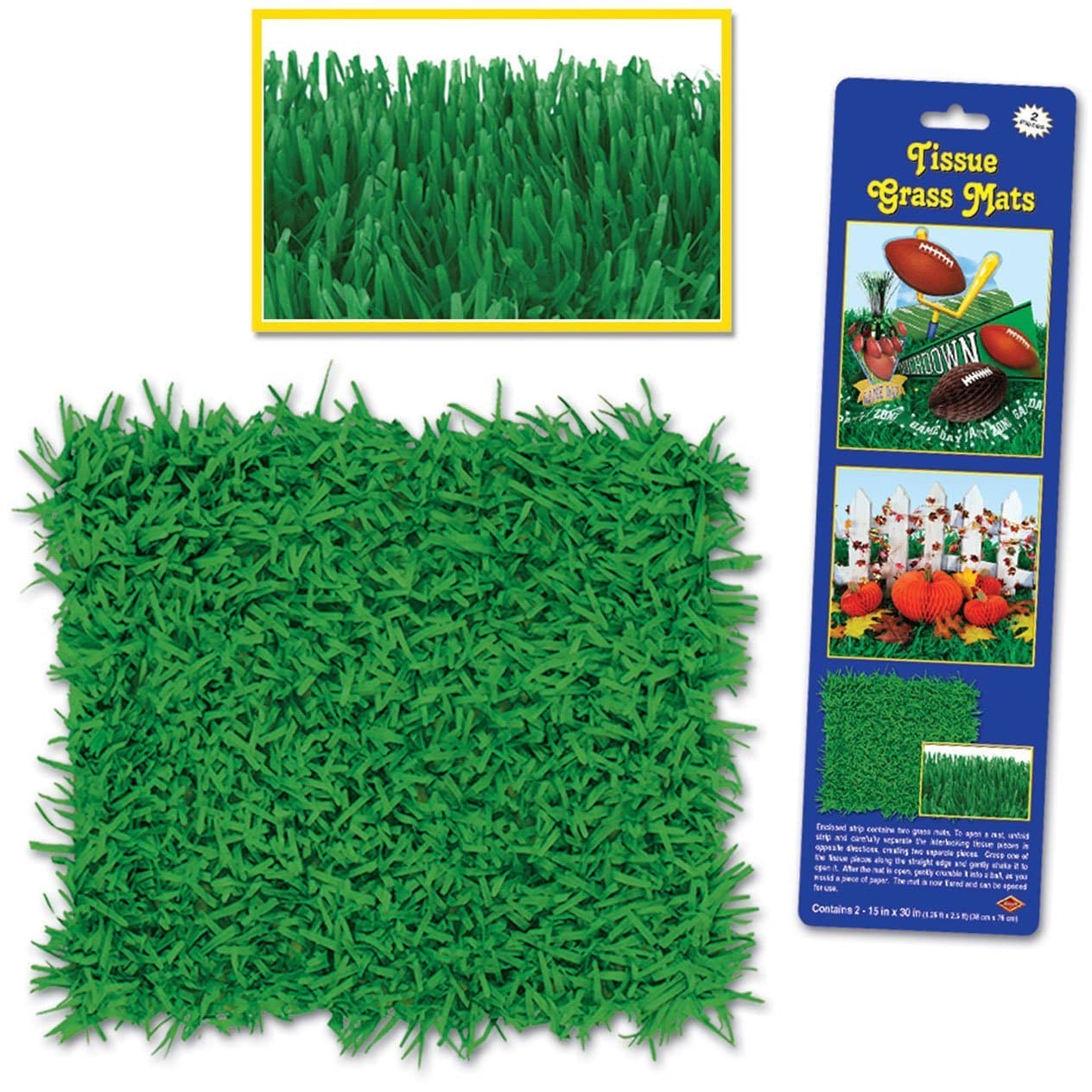 Pkgd Tissue Grass Mats 15in. x 30in, 2/Pkg, Pkg/3
