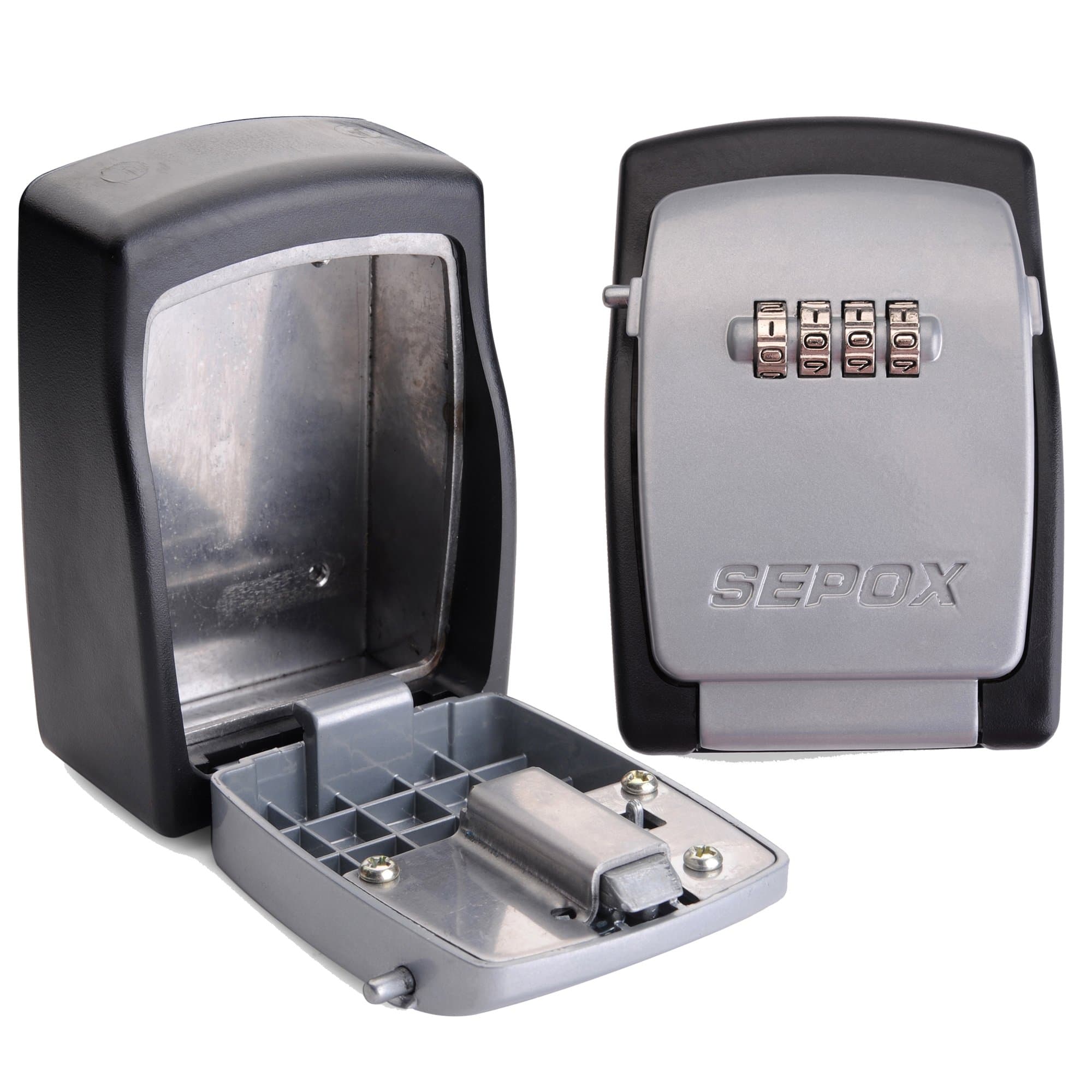 SEPOX Wall Mounted Key Lock Box with 4-Digit Resettable Combination Holds Up to 5 Keys,Weather Resistant