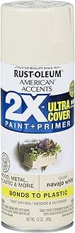 Rust-Oleum 327882-6 PK American Accents Spray Paint, 6 Pack, Gloss Navajo White