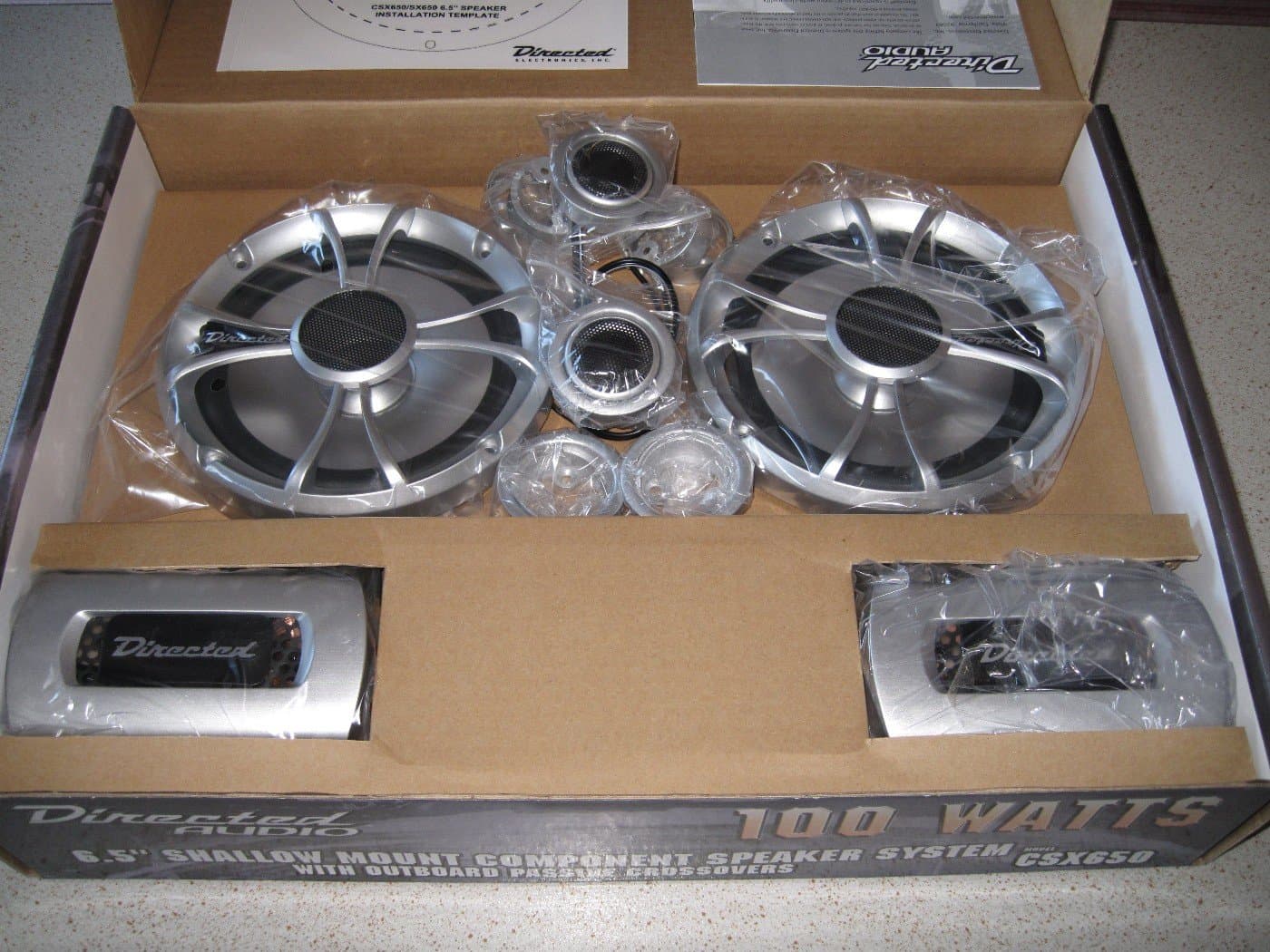 CSX650 Directed Audio 6.5" Shallow Mount Component Speaker Set w Outboard Passive Crossovers