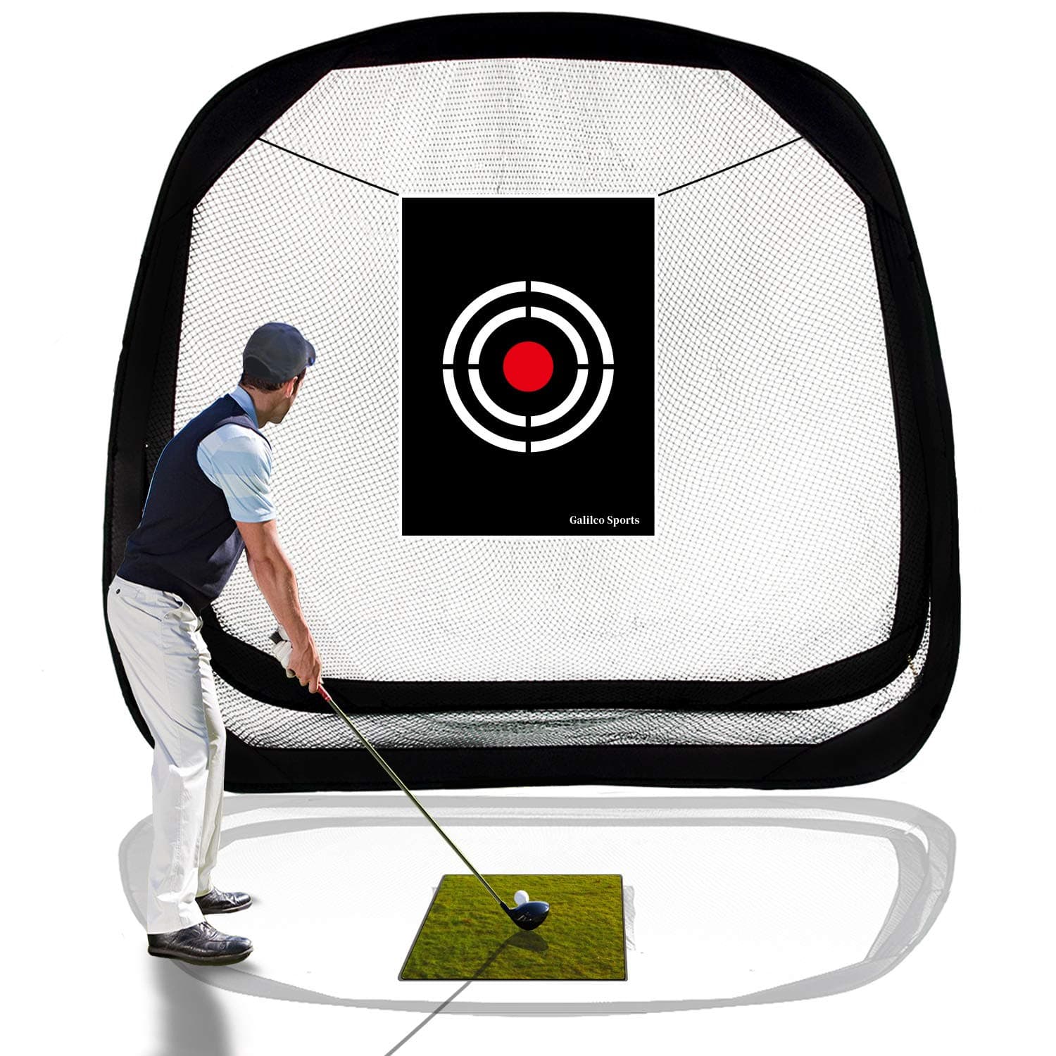 Pop Up Golf Net,Golf Practice Net,Golf Nets for Backyard Driving,Golf Net for Indoor,Pop up Golf Hitting Net,Quick Setup Golf Hitting Net with Target Cloth and Carry Bag(Size Optional)