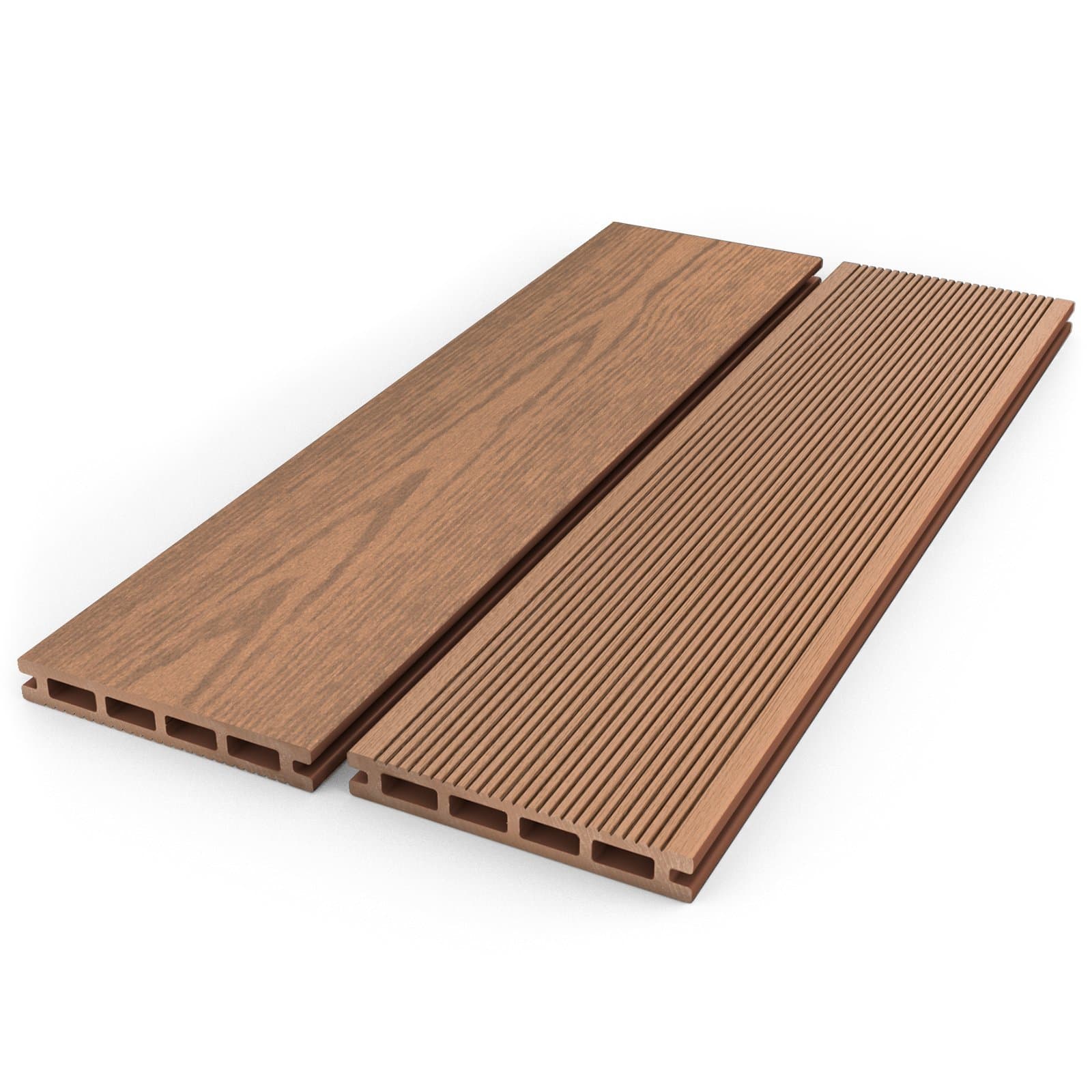 Composite Decking | WPC Decking | Wood Plastic Decking | Dino Decking ™ UK - Highest Quality | Boards, Edging, Trims, Fixings, Clips, Joists | Decking Board - Amber (4m)