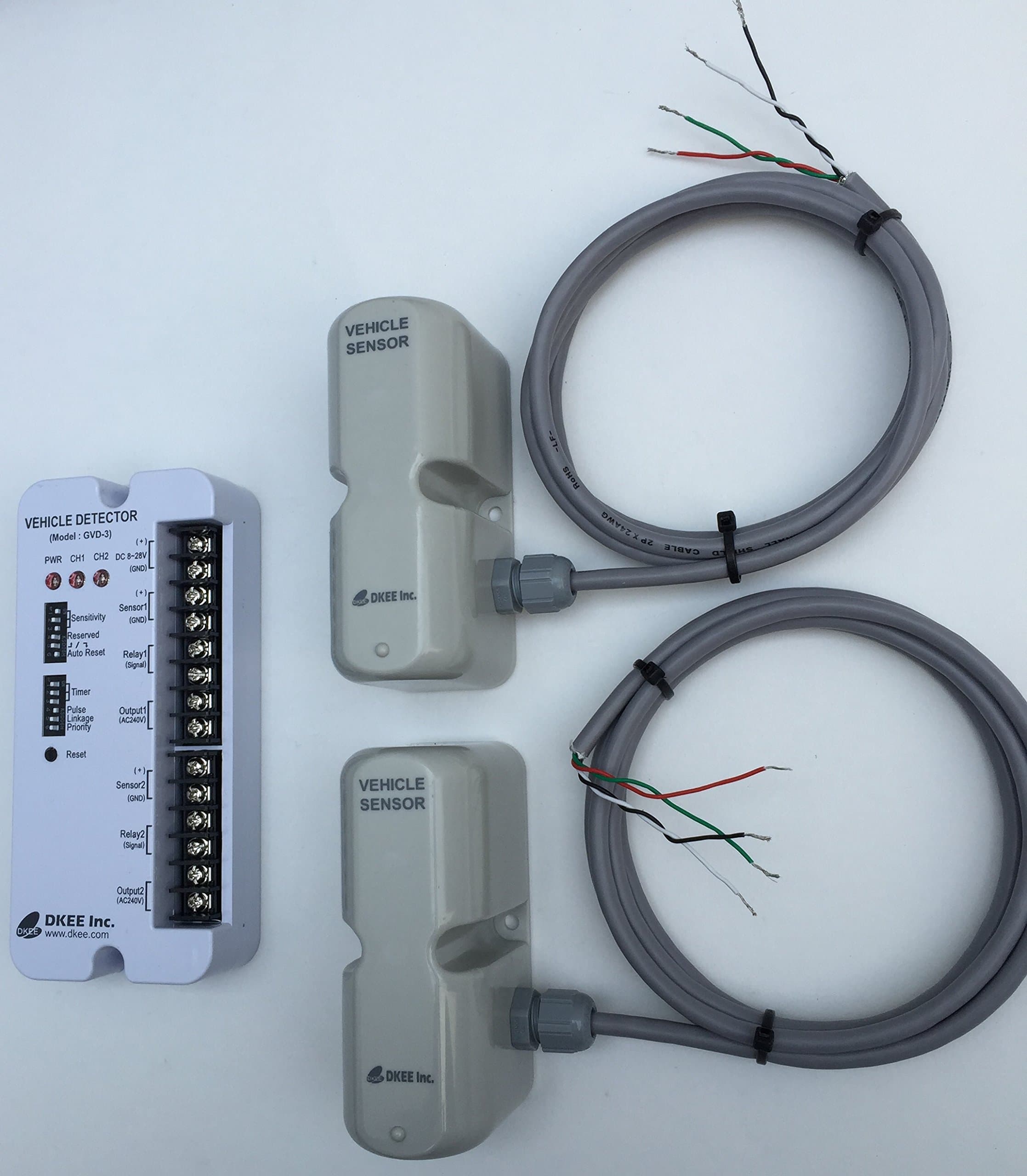 Non loop coil Vehicle Detector-Classify Direction- DKEE GVD-3D-5ft Cables, dual channel