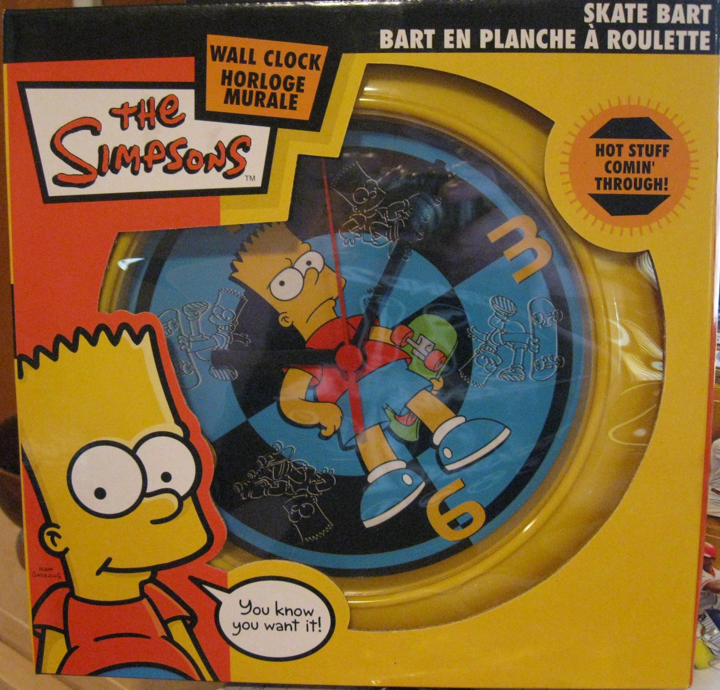 THE SIMPSONS - BART SKATEBOARD 8" WALL CLOCK