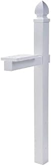 Architectural Mailboxes Boulder 7900-7R-SR Red Mailbox and Whitley WP000WAM White Decorative Post