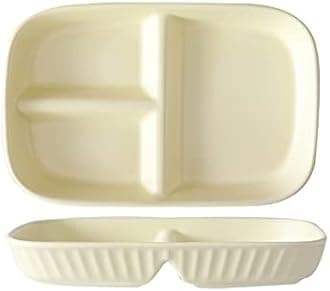 OnePine Porcelain Diet Dinner 3 Compartment Plate, Portion Control Plates, Divided Dinner Plates for Adults