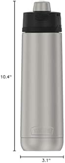 ALTA SERIES BY THERMOS Stainless Steel Hydration Bottle, 24 Ounce, Matte Steel/Espresso Black