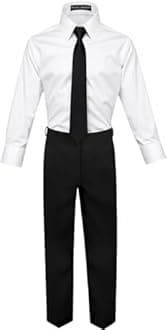 Black n Bianco Boys' Formal Black Suit with Shirt and Vest
